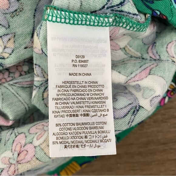 Boden Smocked Neck Jersey Midi Dress Highland Green Floral size 8 No Belt - Picture 13 of 13